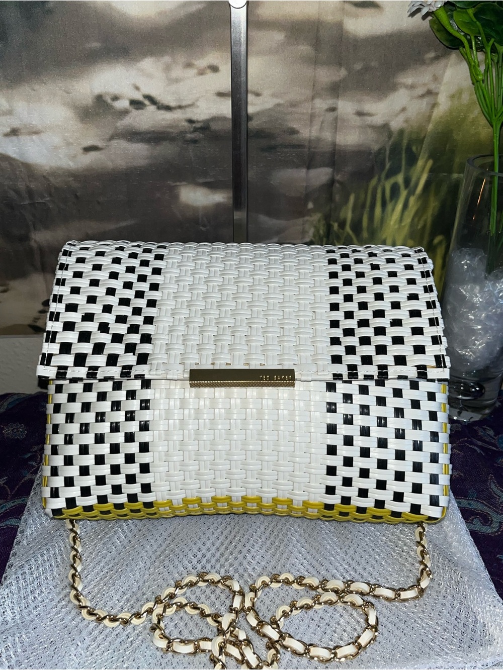 Ted Baker Walt Basketweave Chain Crossbody Flap Bag